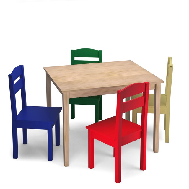 childrens pine table and chairs