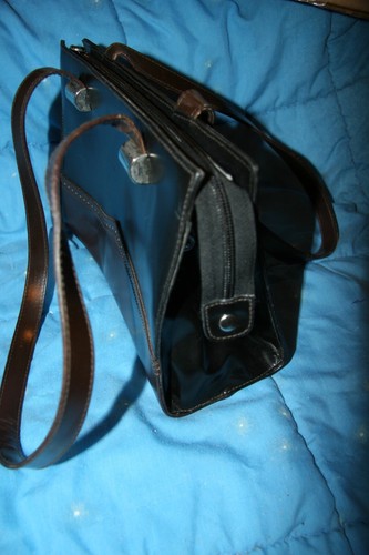 PRESWICK & MOORE Calfskin Leather Shoulder Hand bag Purse Italy - Picture 6 of 24