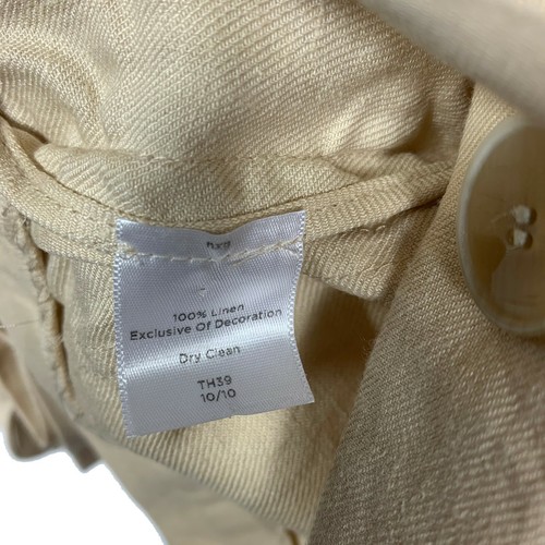 Talbots Jacket Womens Petite 8 Off White Safari Shacket Belted Linen Collared - Picture 4 of 7