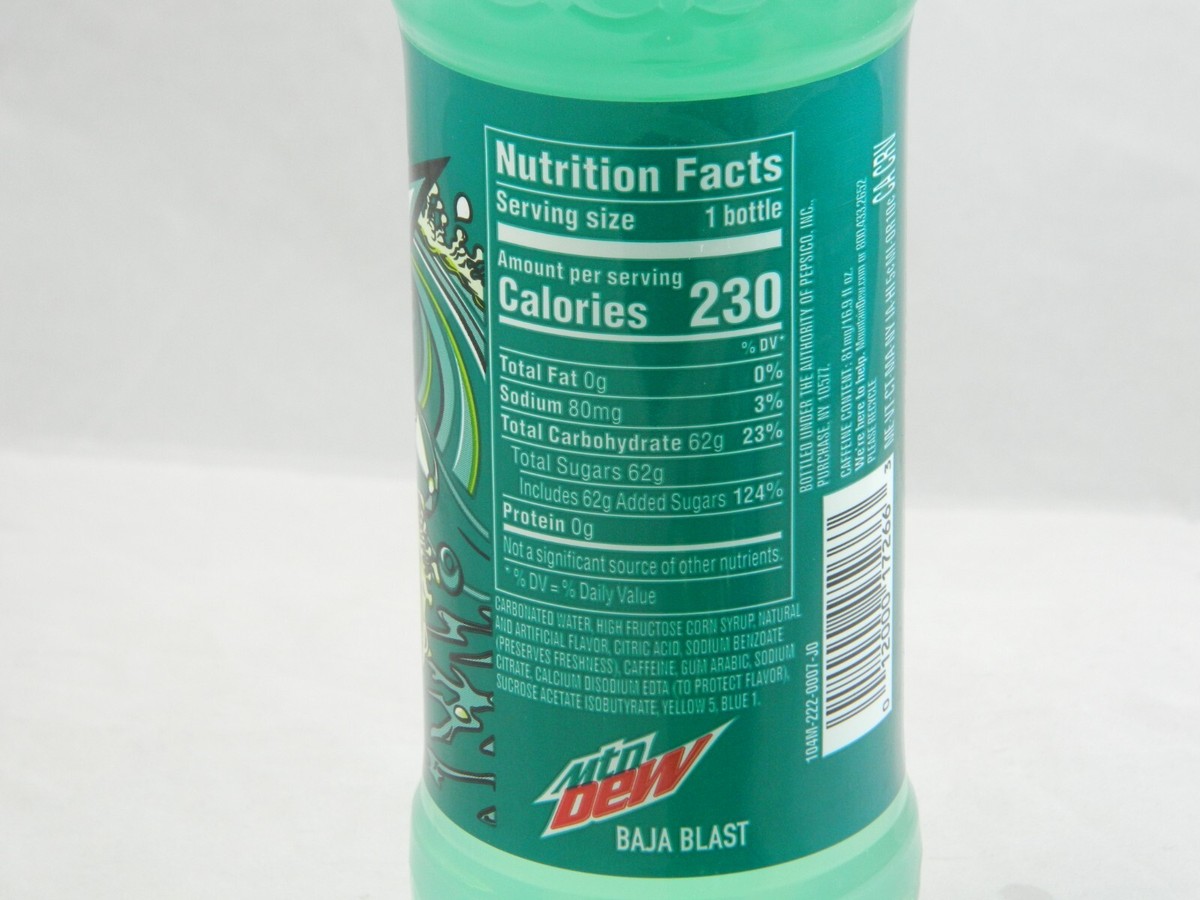 Mtn Dew Baja Blast Nutrition Facts