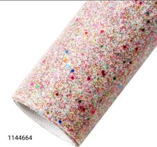 Chunky glitter FAUX LEATHER SHEET 8.75" x 12" 1144664 Color Mix Smooth top
