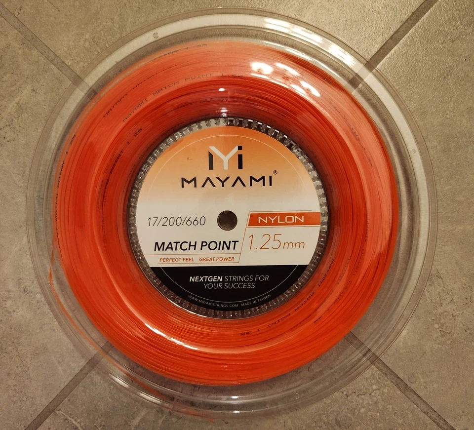 Carrete Mayami Match Point (1,25 mm) - Cuerda de tenis de nailon - 200 m/660 pies Foto 2 de 3