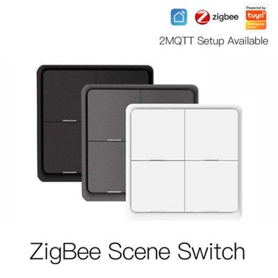 Tuya ZigBee Wireless 4 Gang 12 Szenario Smart Switch Push Button Controller Auto