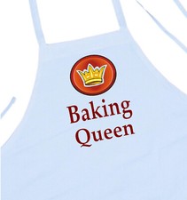 Cute Kitchen Apron Baking Queen, White Cooking Aprons For Women, Kitchen Chef