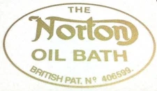 The Norton Oil Bath tin steel primary cover gold vinyl sticker 1948-68 all  