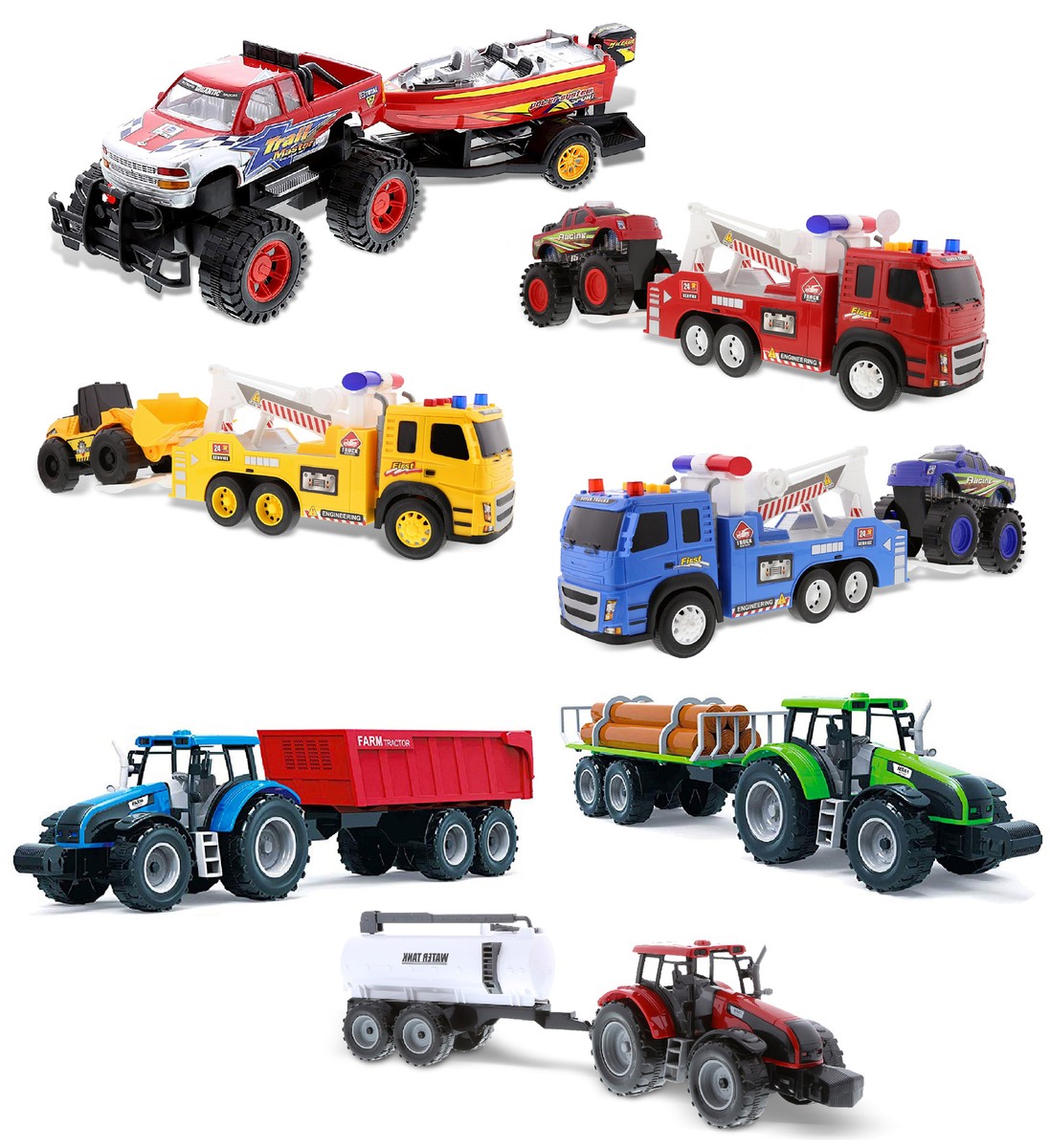 Mozlly - Tractor Farm Truck , Tow Trucks with Racing and Monster