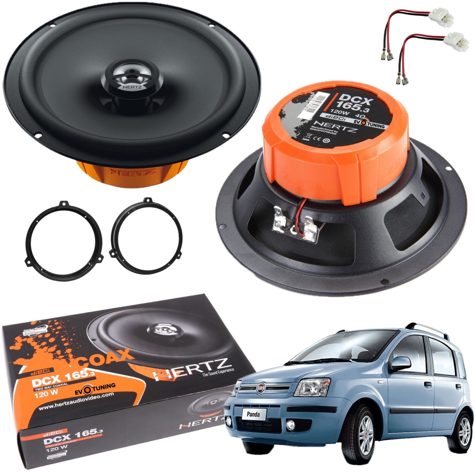 2 Casse Hertz DCX 165.3 Posteriori Fiat Panda 169 - Audio Upgrade