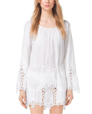sachin and babi light blue dress Michael Kors Kids - Girls Ivory Cotton Guipure Lace Dress main image 0