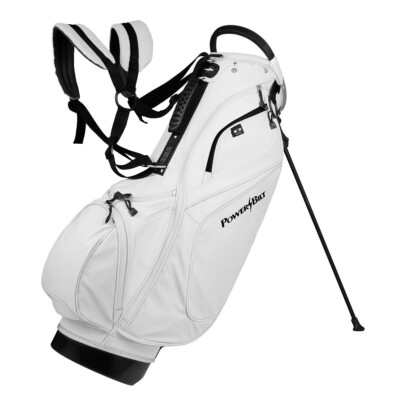 Powerbilt TPS Dunes Synthetic Leather Golf Stand Bag WHITE - New!