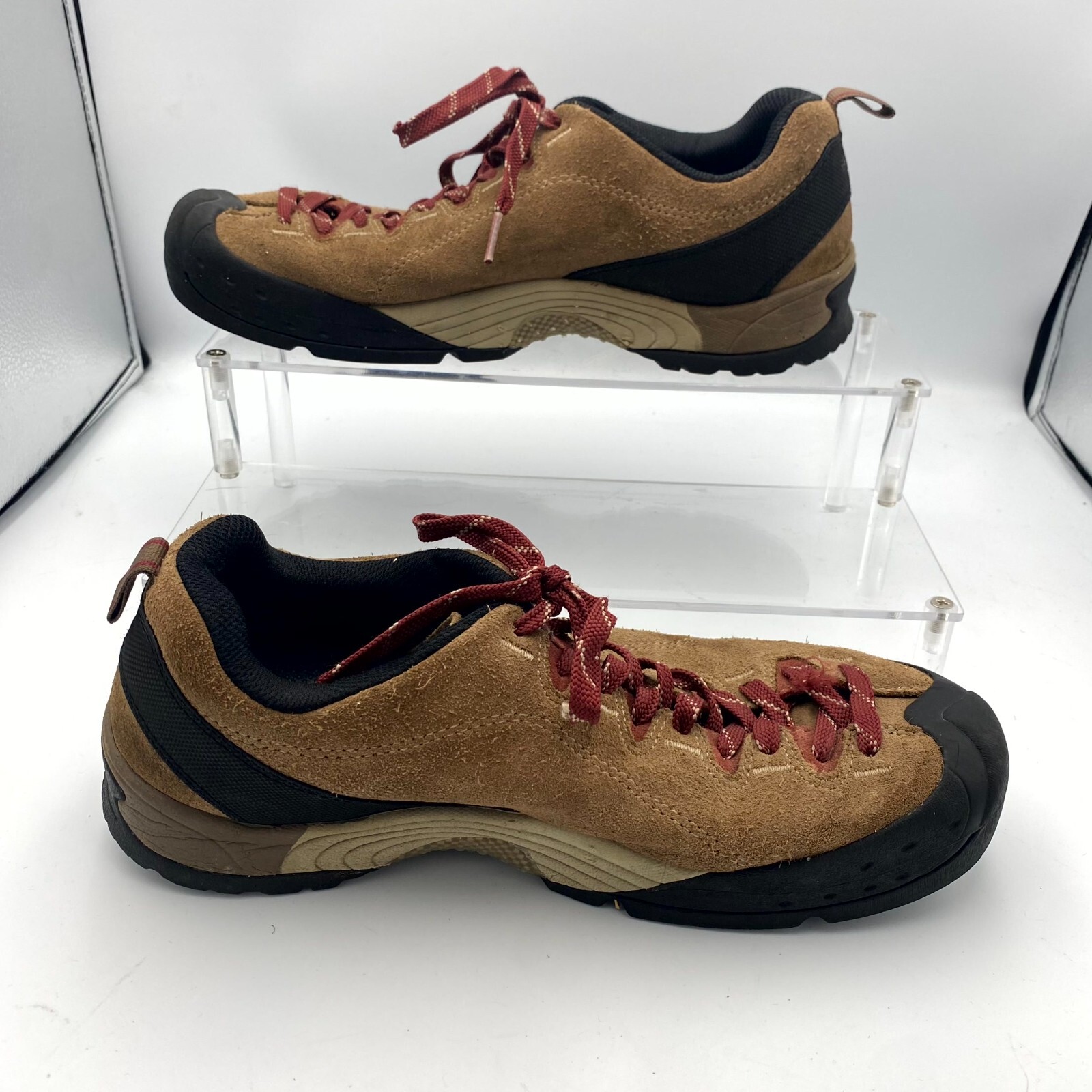 Scarpe da trekking Keen Jasper da uomo US 10 sneakers stringate in pelle scamosciata marrone nero