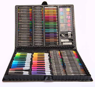  Farbstifte Kunst Set 164 Teile mit Wachsmalstiften, PEDY Aquarelle