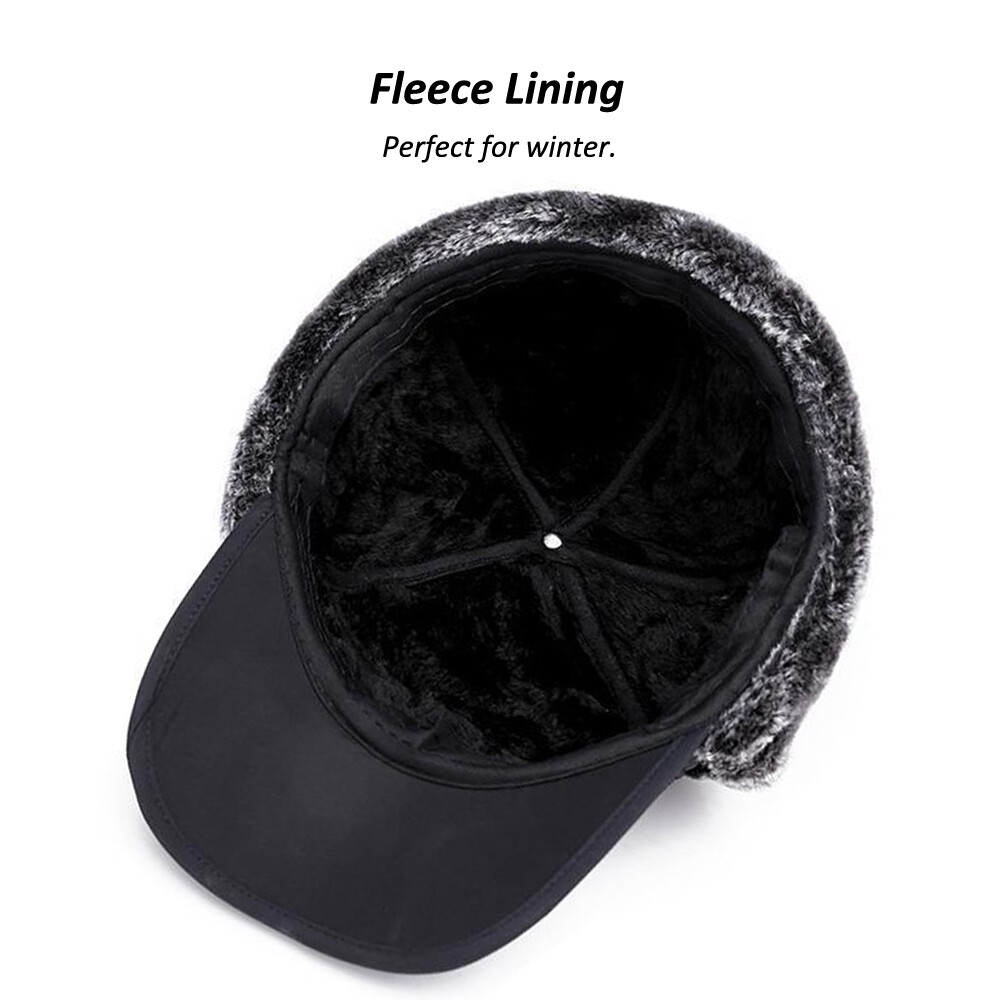 HUNTER Woman’s Sherpa Baseball Cap Black New Women Winter Waterproof Earflap Trapper Hats Hunting Ski Hat  main image 2