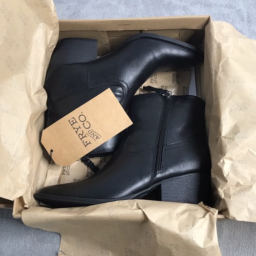Frye and Co Booties Womens Size 8.5M Black Savi Stacked Heel Booties New In Box - Picture 12 of 13