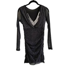 XS/S Glitter Ruched Mini Bodycon Dress 