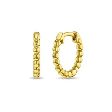 Beaded Kids / Teen Earrings Hoop - Sterling Silver Gold Flashed