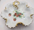1950s Strawberry Scalloped Edge Dish From Japan Stamped K L S — photo 2