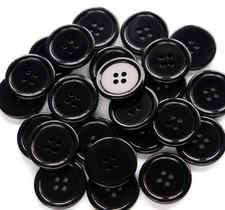 1 Inch 25mm Black Buttons Flatback Resin Button for Garment Sewing DIY