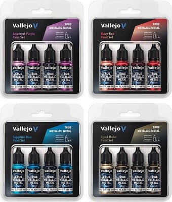 Vallejo True Metallic Metal Paint Set in 20 verschiede Farbevarianten Airbrush