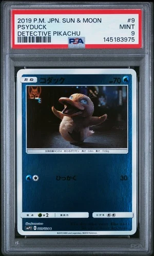 2019 POKEMON JAPANESE SUN & MOON DETECTIVE PIKACHU #9 PSYDUCK PSA 9