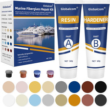 Fiberglass Boat Repair Kit, Color Match Gel Coat Repair Kit for Boats, Mari...