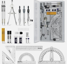 22 PCS Compass Geometry Tools with Case, Drafting Tools Geometry Set with