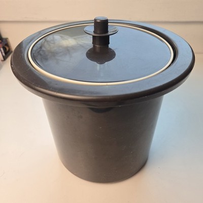 Vintage Tupperware Insulated Ice Bucket #1684-3 Push Button Lid Brown