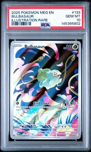 2025 POKEMON MEG EN-MEGA EVOLUTION ILLUSTRATION RARE #133 BULBASAUR PSA 10