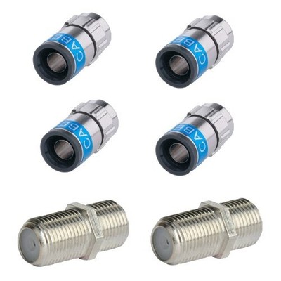 4x F-Stecker 7mm Cabelcon F-56 5.1 Self Install Nitin + 2x F-Verbinder