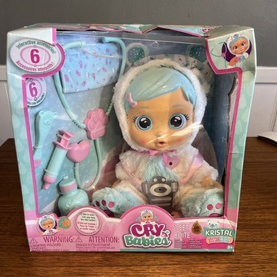 Rare Cry Babies Kristal Gets Sick & Feels Better Doll & Accessories Damaged Box