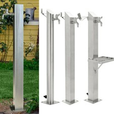 Wassersäule Edelstahl 95/65 cm Wasserzapfstelle Wasserzapfsäule Gartenzapfstelle