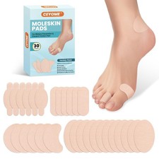 Moleskin Adhesive Pads  Blister Bandages for Feet - 30ct Moleskin Padding fo...