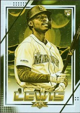 2020 Topps Fire Kyle Lewis #130 Gold Minted Rookie Card. rookie card picture