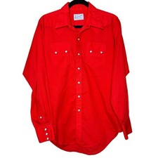 Vintage Tru West Rockmount Ranch Wear Diamond Pearl Snap Western Red Shirt