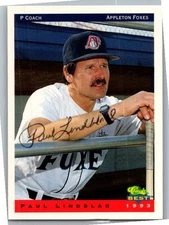 1993 -Paul Lindblad- Classic Autograph/Signed/Auto Baseball Card #28 Athletic