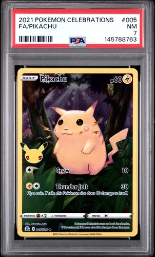 2021 POKEMON CELEBRATIONS #005 FULL ART/PIKACHU PSA 7