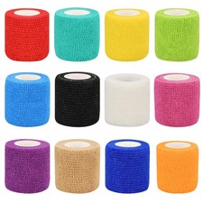 12 Pack Self Adhesive Bandage Breathable Cohesive Bandage Wrap Tape Rolls