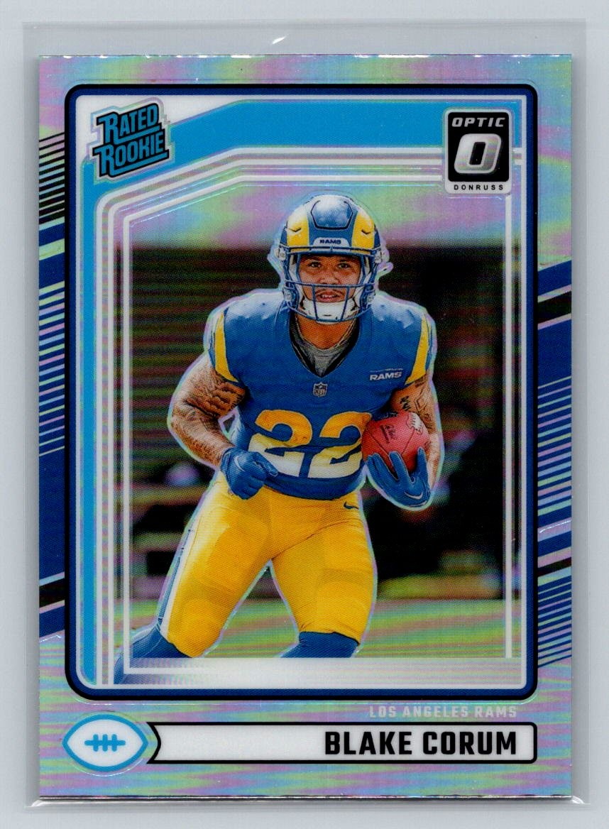 2024 Donruss #322 Blake Corum Optic Rated Rookies Preview Holo