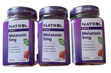 Lot of 3 Natrol Melatonin Sleep Aid Gummies - 5mg - 3 x 140 Count - Expired 9/25