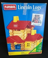 Vintage 1992 Playskool Lincoln Logs House Set 985 Classic Retro Building Toy