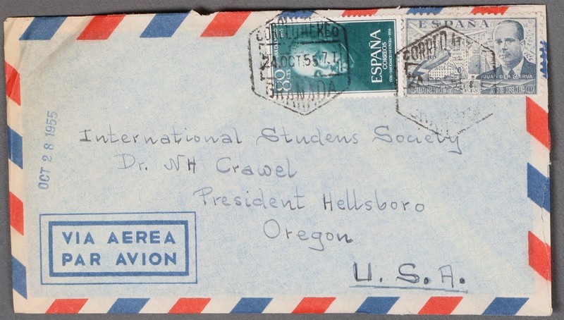MayfairStamps Spain 1955 Granada to Hillsboro OR Air Mail Cover aaz_66297