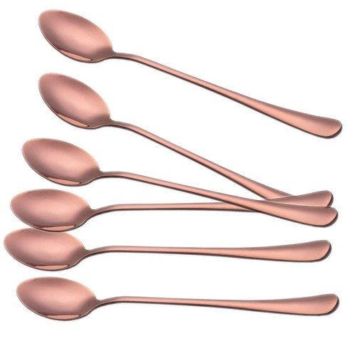 Long Handle Ice Tea Spoons, Gold Plated Latte Spoon, Stainless Steel Ice Crea... - Bild 3 von 8