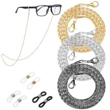 Ouligay 3 Pieces Eyeglass Chain for Women, Stainless Steel Glasses Strap