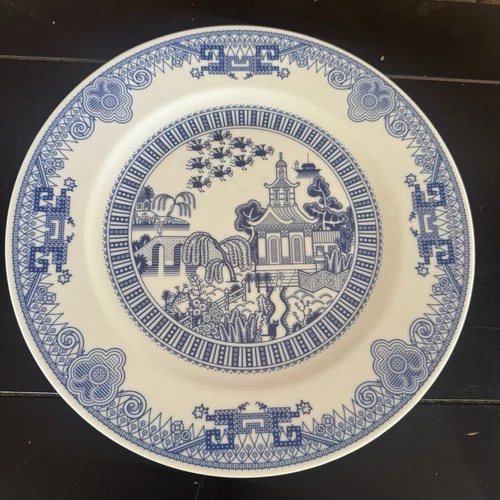Calamityware Dinner Plate #1 “Flying Monkeys” by Don Moyer Blue & White