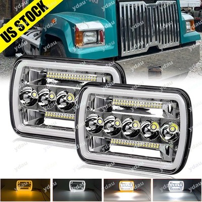 Pair 5X7'' 7x6inch LED Headlight HI-LO Headlamp fit Western Star 4700SF 2012-2023