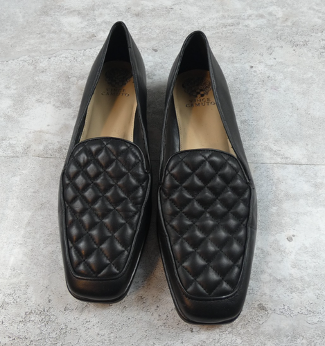 Vince Camuto Shoe Womens 10 Black Regintia Diamond Quilted Loafer Slip On Dressy - Picture 5 of 15