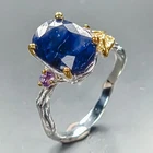 Handmade 7 ct Blue Sapphire Ring 925 Sterling Silver Size 7 /R463136