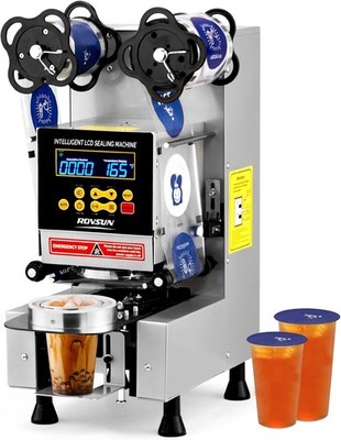 Automatic Cup Sealing Machine Electric Bubble Tea Cofe Cup Sealer 500-650 Cups/H