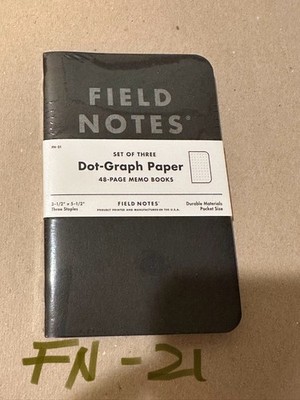 Field Notes Dot-Graph Memo Notebooks - FN-21 Pitch Black Edition SEALED 3-Pack