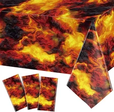 3 Pcs Lava Table Cloth Fire Flame Volcano Tablecloth Halloween Dragon Tablecloth