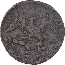 [#224832] Mexico, 1/4 Real, Un Quarto/Una Quartilla, 1836, Mexico City, Copper,